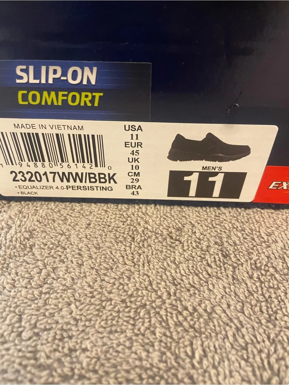 Skechers Black Extra Wide Slip-On Memory Foam Loafer